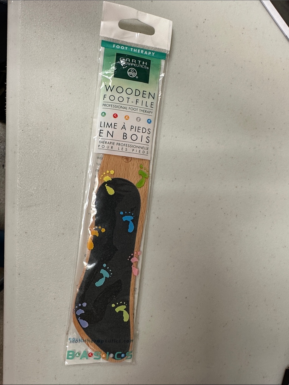 Earth Therapeutics Wooden Foot File – Black with Multicolor Prints